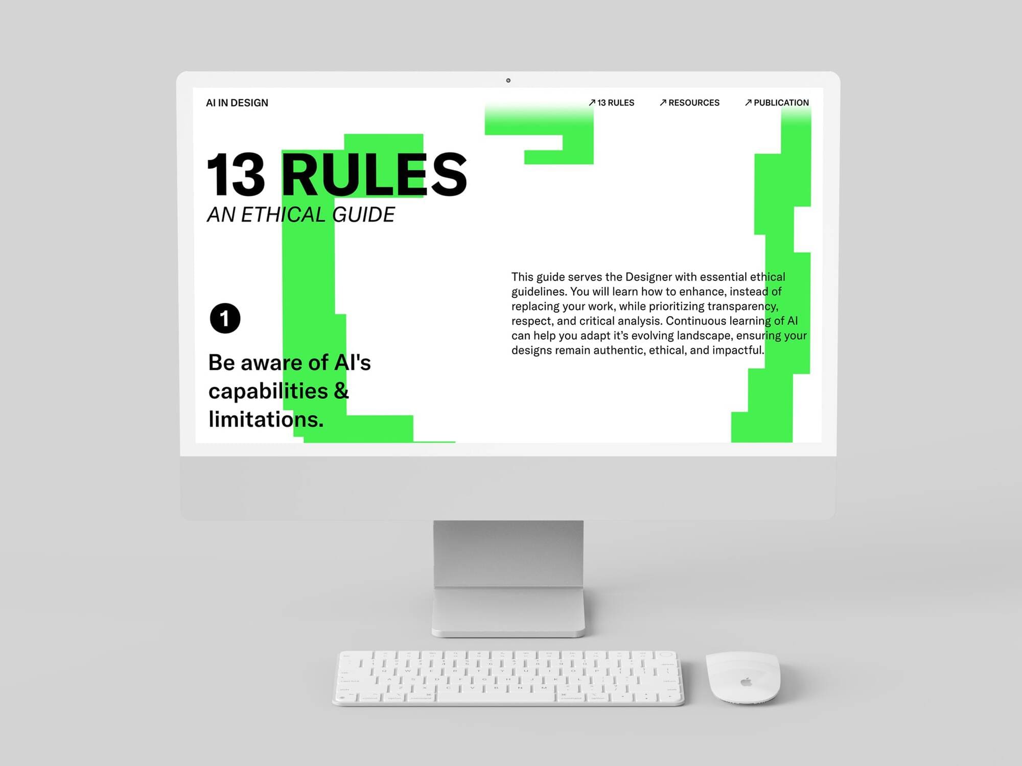Ai in Design Web design 13 rules page